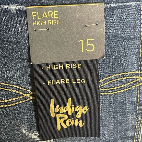 Indigo Rein High Rise Flare Jeans Recycled Denim Size 15 W31 L32.5 NWT - Picture 5 of 9